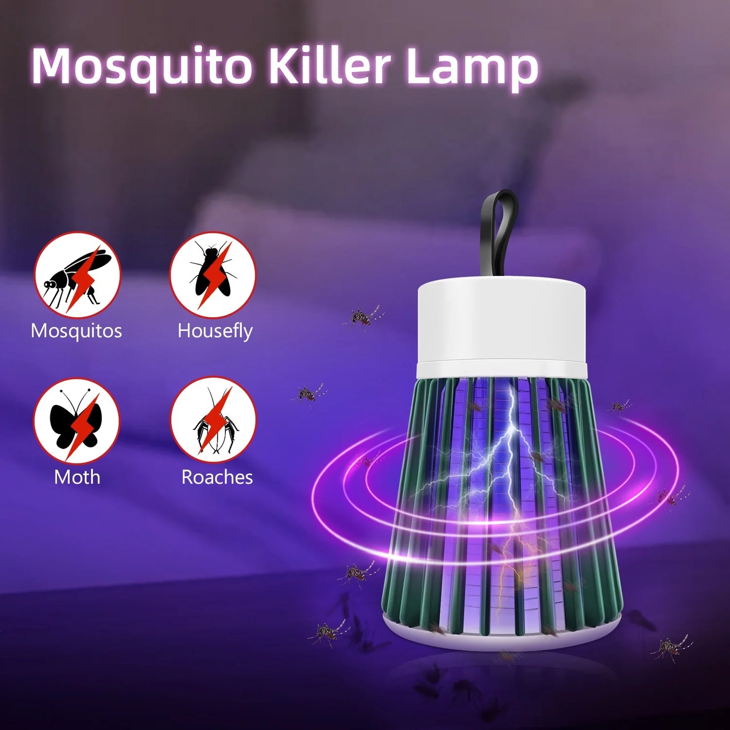 Bug Zapper Indoor Outdoor Electric Insert Killer Fly Mosquito Trap Light, Green