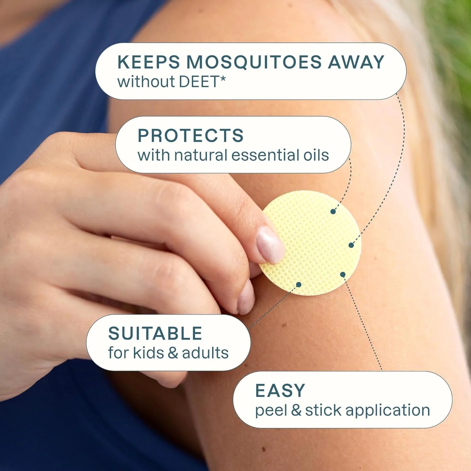 Mosquito Repellent Patches Solid Color Bug Stickers for Kids and Adults, 80 Patches (4 Pack)
