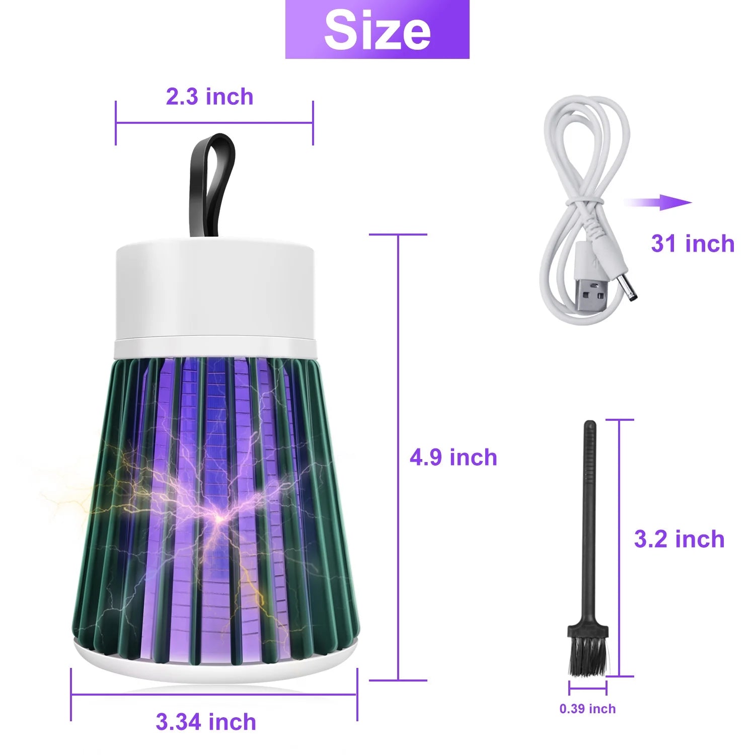 Bug Zapper Indoor Outdoor Electric Insert Killer Fly Mosquito Trap Light, Green
