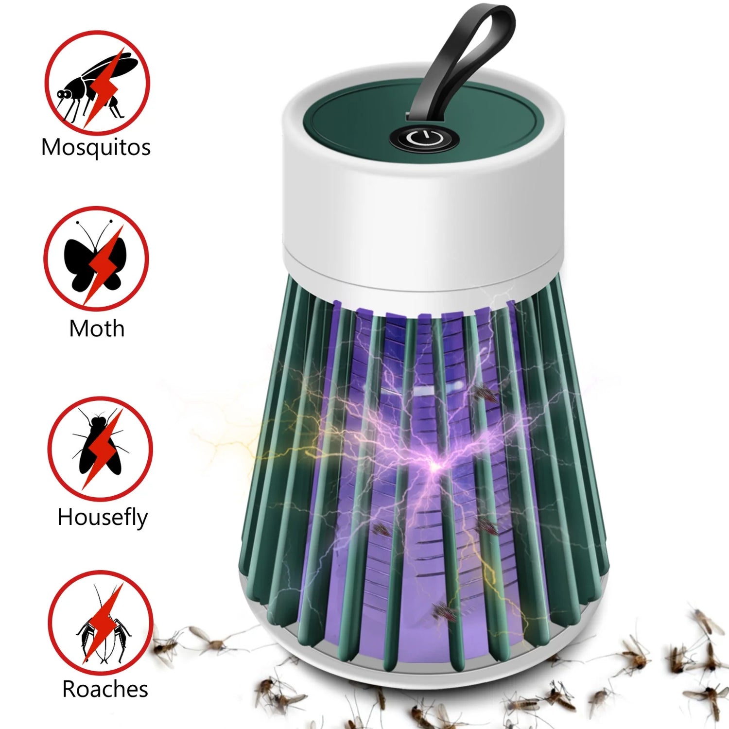 Bug Zapper Indoor Outdoor Electric Insert Killer Fly Mosquito Trap Light, Green