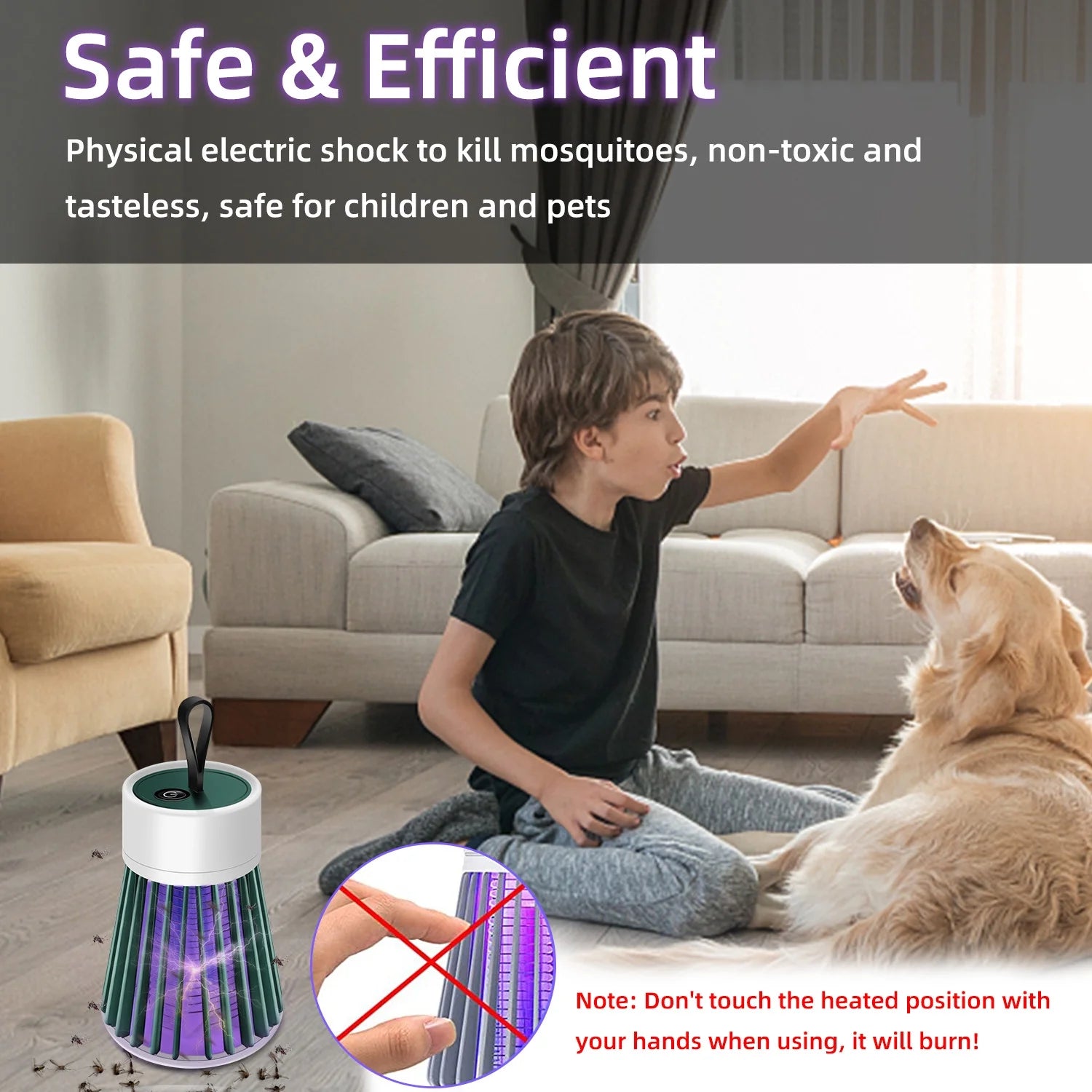 Bug Zapper Indoor Outdoor Electric Insert Killer Fly Mosquito Trap Light, Green