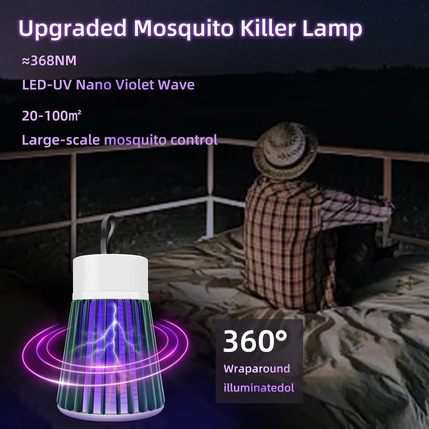 Bug Zapper Indoor Outdoor Electric Insert Killer Fly Mosquito Trap Light, Green
