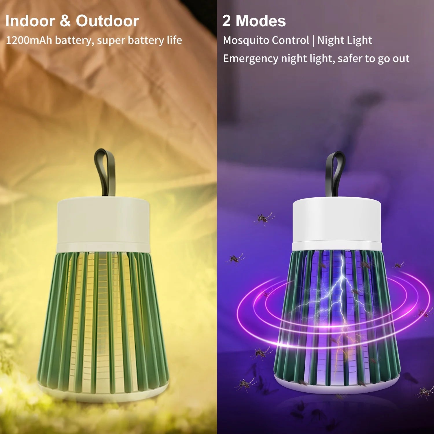 Bug Zapper Indoor Outdoor Electric Insert Killer Fly Mosquito Trap Light, Green