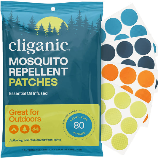 Mosquito Repellent Patches Solid Color Bug Stickers for Kids and Adults, 80 Patches (4 Pack)